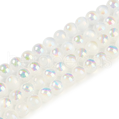 Plating Natural Selenite Beads Strands G-G120-A01-01-1