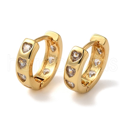 Rack Plating Brass Micro Pave Cubic Zirconia Hoop Earrings EJEW-L224-57G-05-1