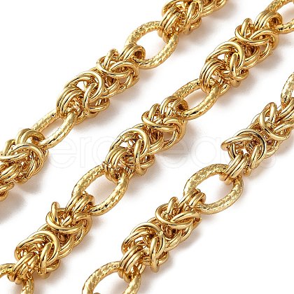 304 Stainless Steel knot with Textured Oval Link Chains CHS-S010-02G-1