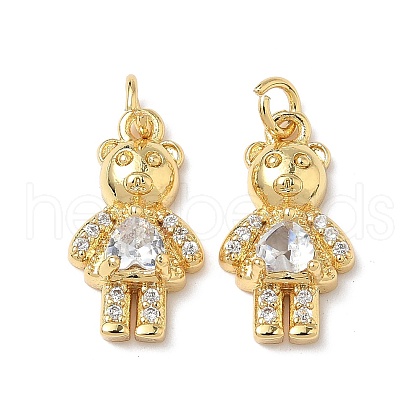 Brass Micro Pave Cubic Zirconia Pendants KK-Q068-59G-1