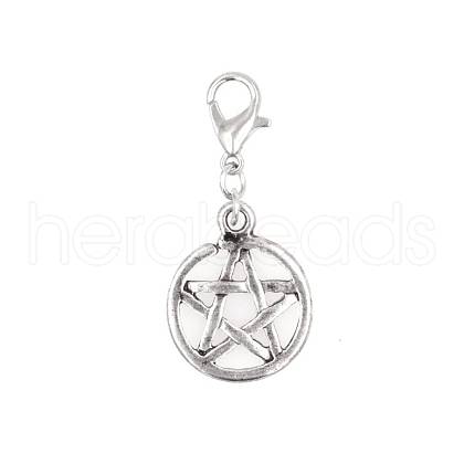 Alloy Pentacle Pendants HJEW-PW00001-61-1