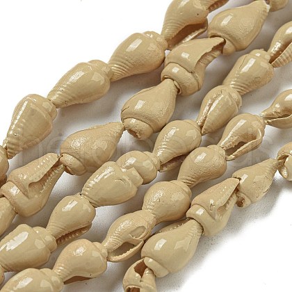 Spray Painted Natural Spiral Shell Beads Strands BSHE-G039-08D-1