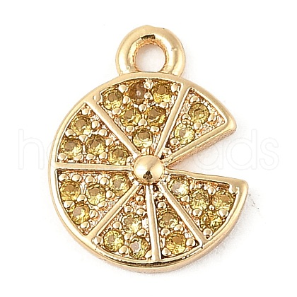 Brass Micro Pave Cubic Zirconia Pendants KK-R219-36A-G-1