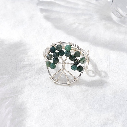 Natural Green Aventurine Beads with Solid Round Brass Beads and Eco-Friendly Copper Wire Rings RJEW-TA00183-02-1