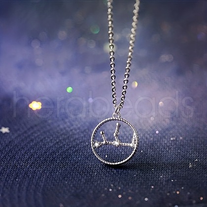 Alloy Crystal Rhinestone Ring with Constellation Pendant Necklaces FS-WG797BF-08-1