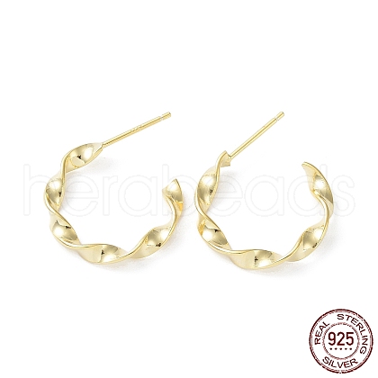 925 Sterling Silver Stud Earrings EJEW-K258-22G-1