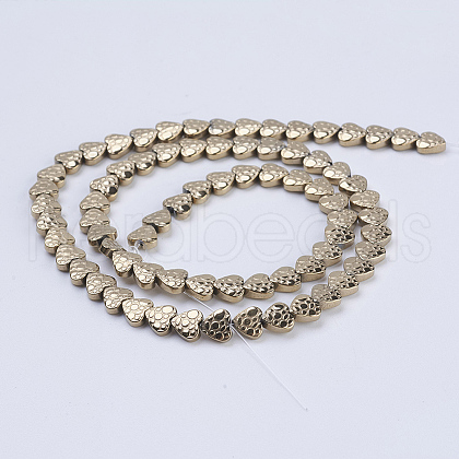 Electroplate Non-magnetic Synthetic Hematite Beads Strands G-J380-6mm-A01-1