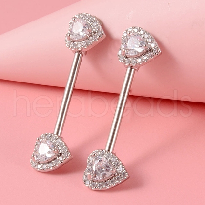 Brass Clear Cubic Zirconia Nipple Rings WG4338B-06-1