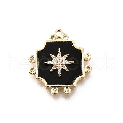 Brass Micro Pave Cubic Zirconia Pendants KK-M318-12G-1