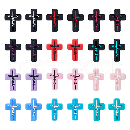 DICOSMETIC 24Pcs Silicone Beads SIL-DC0001-70-1