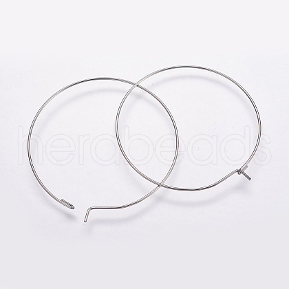 316 Surgical Stainless Steel Hoop Earrings Findings STAS-K146-039-50mm-0.8-1