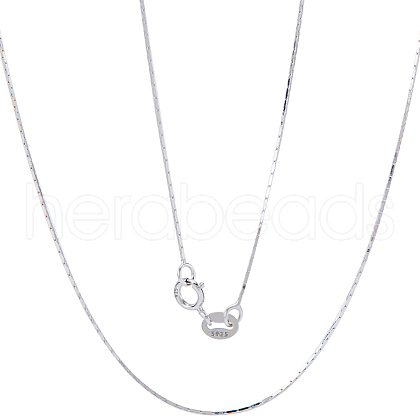 Anti-Tarnish Beebeecraft 2Pcs Rhodium Plated 925 Sterling Silver Coreana Chain Necklaces Set STER-BBC0006-13A-1
