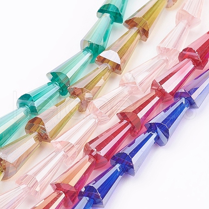 Electroplate Glass Beads Strands EGLA-Q033-M-1