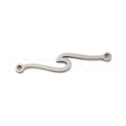 Non-Tarnish 304 Stainless Steel Wave Links Connector Charms STAS-S123-03P-05-1