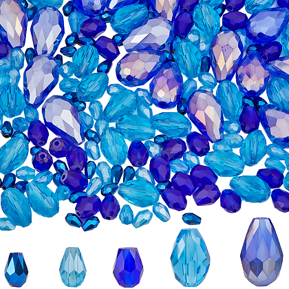 SUNNYCLUE 280Pcs 5 Styles Glass Beads Strands GLAA-SC0002-13-1