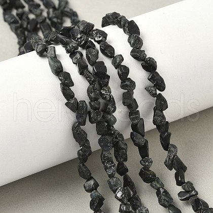 Raw Rough Natural Black Tourmaline Beads Strands G-M453-A01-02-1
