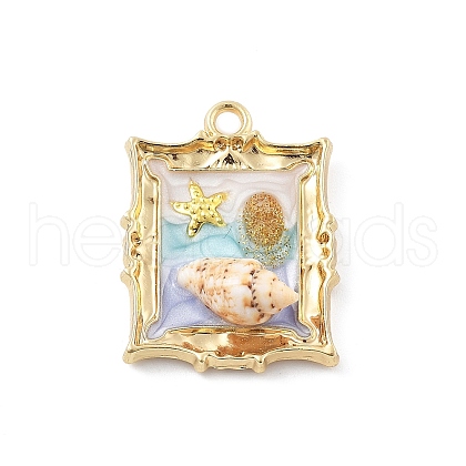 Alloy Enamel with Natural Conch Pendants FIND-G089-01G-1
