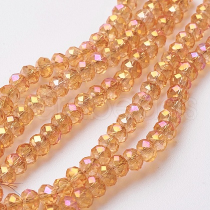Electroplate Glass Beads Strands EGLA-F124-FR-B02-1