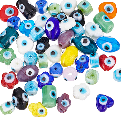   Handmade Evil Eye Lampwork Beads LAMP-PH0001-20-1