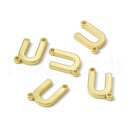 Rack Plating Brass Letter Connector Charms KK-C007-38G-U-1