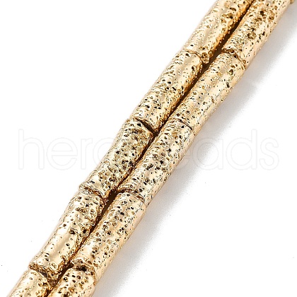 Electroplated Natural Lava Rock Beads Strands G-H303-A08-LG-1