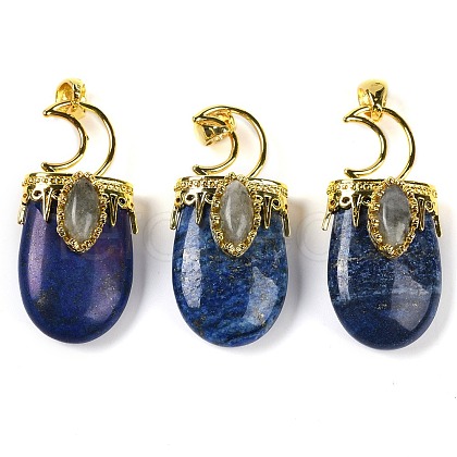 Dyed Natural Lapis Lazuli Pendants G-L524-17G-11-1