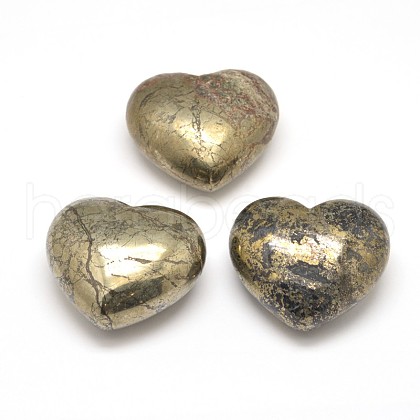 Natural Pyrite Heart Love Stones G-I125-49-1