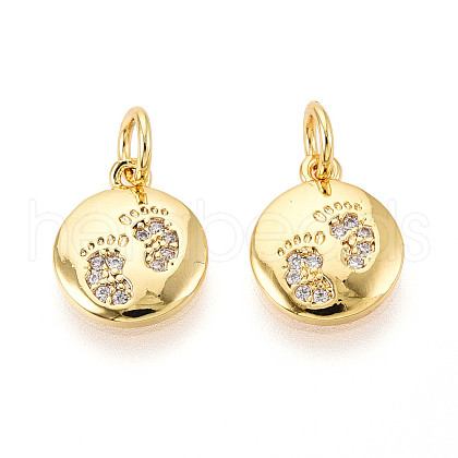 Brass Micro Pave Cubic Zirconia Charms KK-N257-67G-1