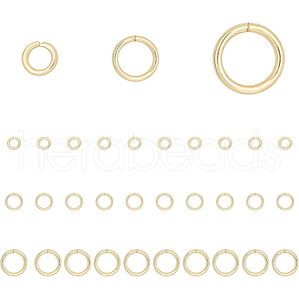 BENECREAT 30Pcs 3 Styles Brass Jump Rings KK-BC0002-21-1