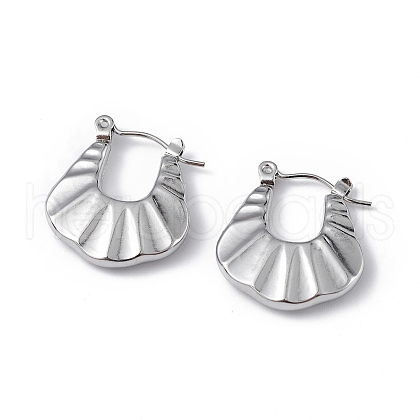 Non-Tarnish 304 Stainless Steel Twist Teardrop Thick Hoop Earrings for Women EJEW-I284-11P-1