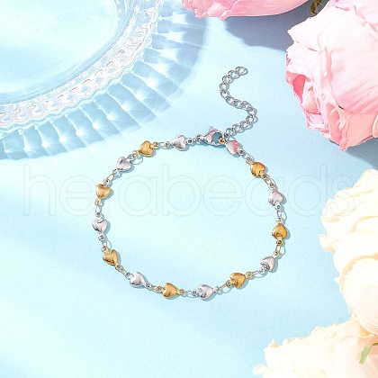304 Stainless Steel Link Bracelets for Women BJEW-JB11764-03-1
