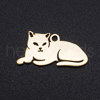 304 Stainless Steel Kitten Pendants STAS-N090-JN857-2-1