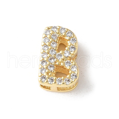 Brass Micro Pave Clear Cubic Zirconia Initial Multi-strand Links KK-S520-01G-02-1