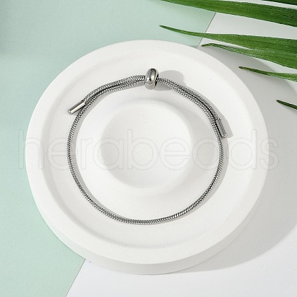 Tarnish Resistant Adjustable 304 Stainless Steel Slider Bracelet/Bolo Bracelets Making BJEW-F412-04P-1