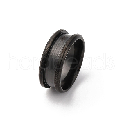 201 Stainless Steel Grooved Finger Ring Settings STAS-TAC0001-10A-B-1