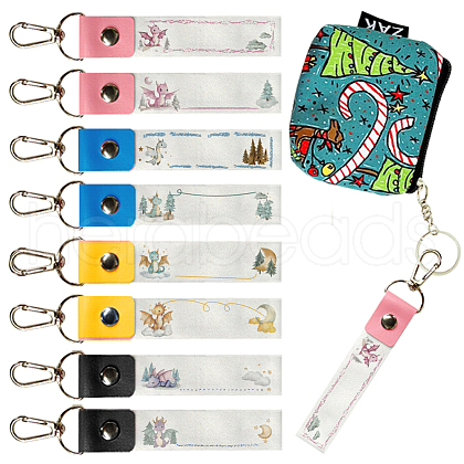 PU Leather & Cotton Name Marker Keychain AJEW-WH0514-037-1