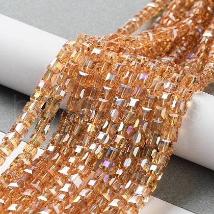 Electroplate Glass Bead Strands X-EGLA-J028-4x4mm-AB18-1