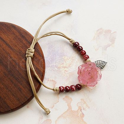 Ceramic Round Beads Braided Beads Bracelets WG31ACA-09-1