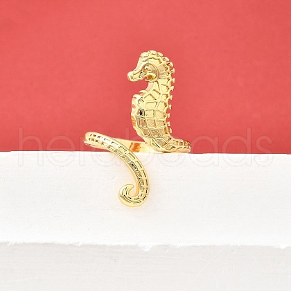 Brass Cuff Rings for Women RJEW-F184-08I-G-1