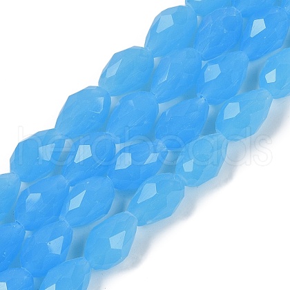 Electroplate Imitation Jade Glass Beads Strands EGLA-N013-J10mm-D05-1