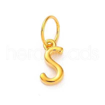 925 Sterling Silver Letter Charms with Jump Rings STER-R008-01G-S-1