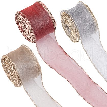   3Pcs 3 Colors Nylon Mesh Ribbon for Bowknot Making ORIB-PH0001-01-1