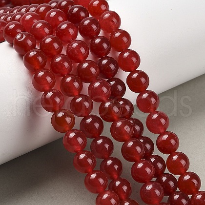 Natural White Jade Bead Strands X-G-R165-8mm-15-1
