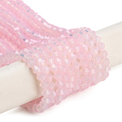 Baking Painted Transparent Glass Beads Strands DGLA-F029-J4mm-08-1