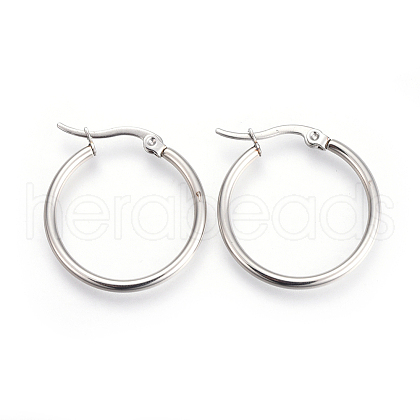 201 Stainless Steel Hoop Earrings with 304 Stainless Steel Pin EJEW-YW0001-04-P-1