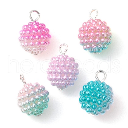 Imitation Pearl Acrylic Pendants PALLOY-JF02483-1