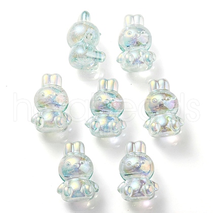 UV Plating Rainbow Iridescent Transparent Acrylic Bubble Beads OACR-C007-02D-1