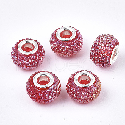 Resin Rhinestone European Beads RPDL-T002-04E-1