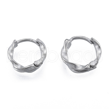 Non-Tarnish 316 Surgical Stainless Steel Twist Hoop Earrings for Men Women EJEW-N052-10-1