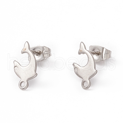 Non-Tarnish 201 Stainless Steel Stud Earring Findings EJEW-A071-26P-1